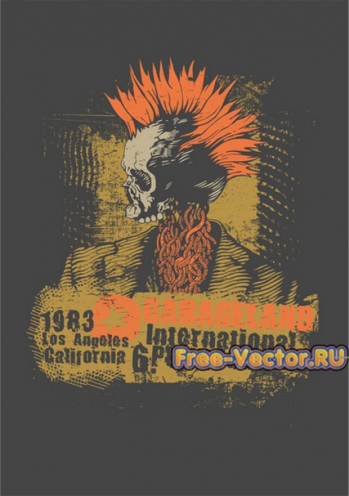 Плакат панк вектор