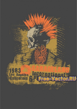 Плакат панк вектор