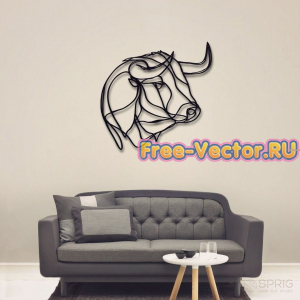 Бык вектор панно