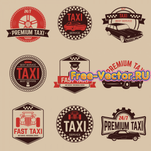 Логотип такси вектор набор