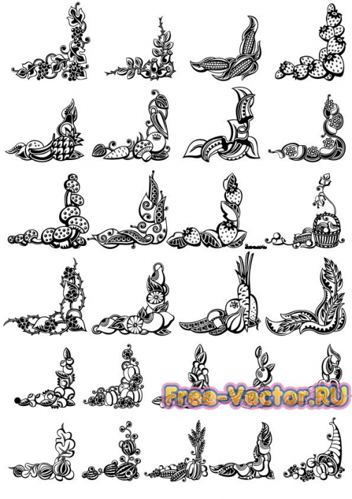 Углы фруктовые вектор