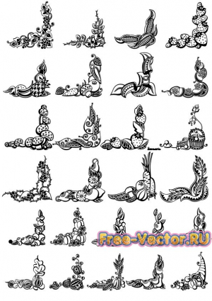 Углы фруктовые вектор
