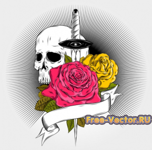 Вектор с черепом s019