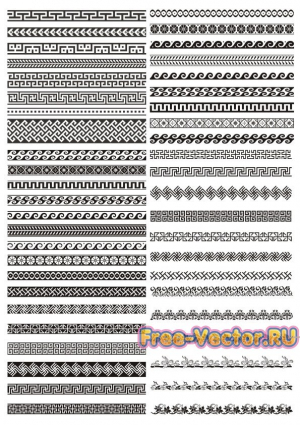 Бордюры векторы набор