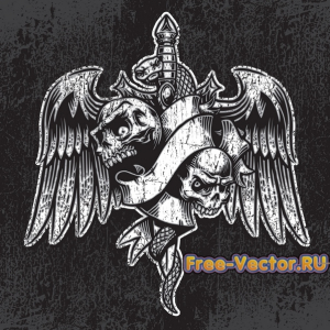 Вектор с черепом s076