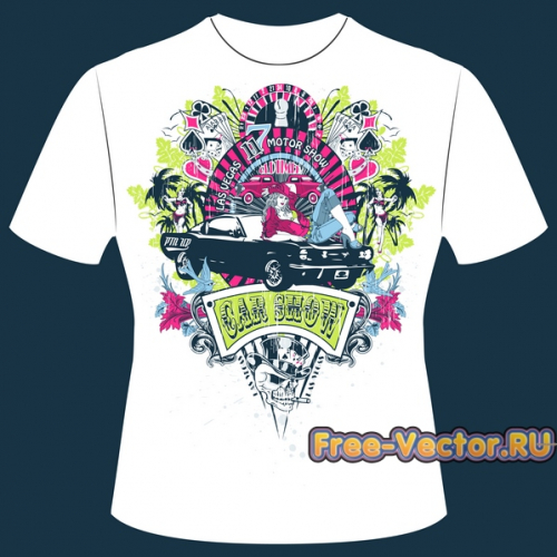 Картинка на футболку вектор 5690
