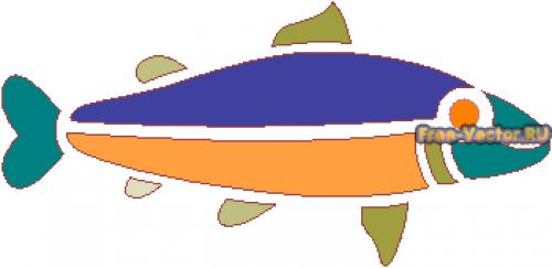 Рыба векторный рисунок цвет
