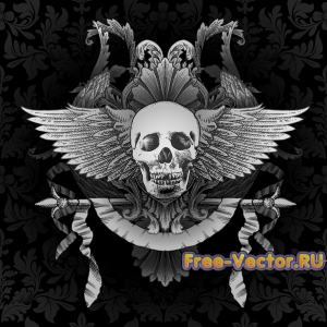 Вектор с черепом s054