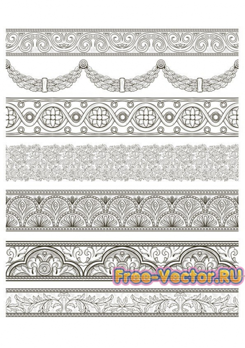 Винтажные бордюры вектор cdr
