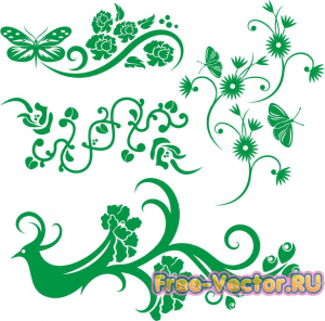 Панно цветы травы v05 cdr