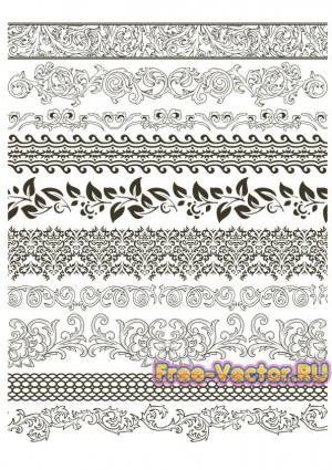 Цветочные бордюры вектор
