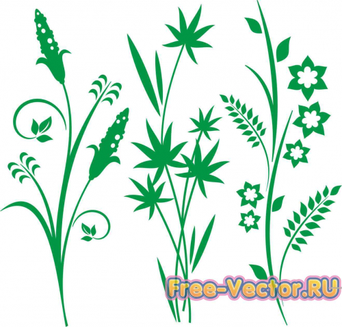 Панно цветы травы v02 cdr