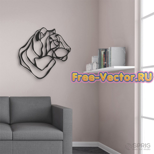 Тигр вектор панно на стену