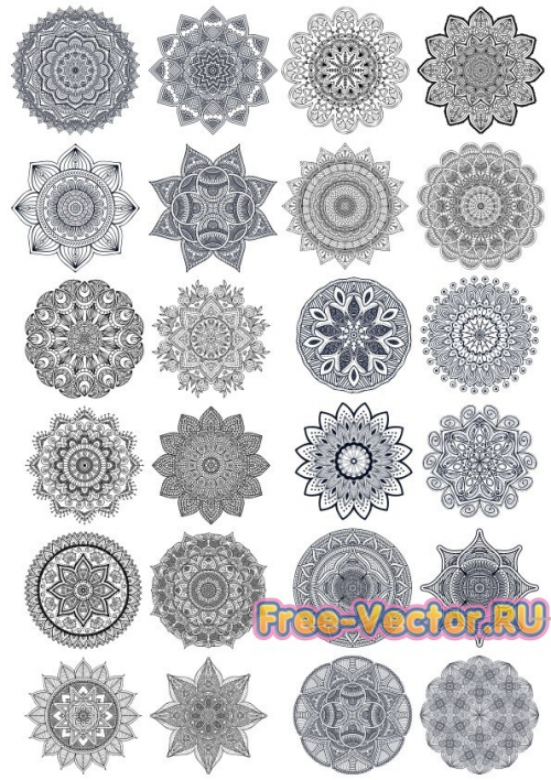 Круглые узоры набор cdr